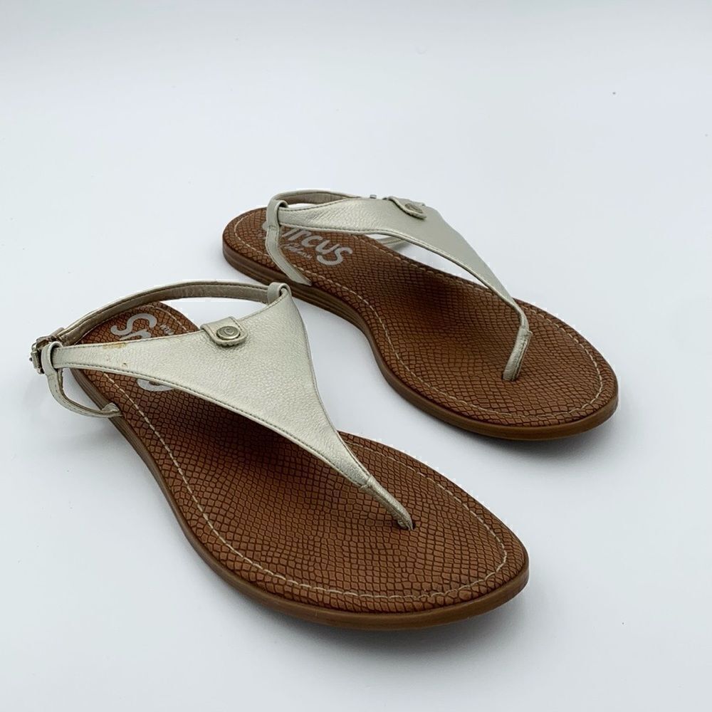 Circus by Sam Edelman silver thing sandals adjustable strap woman’s size 11